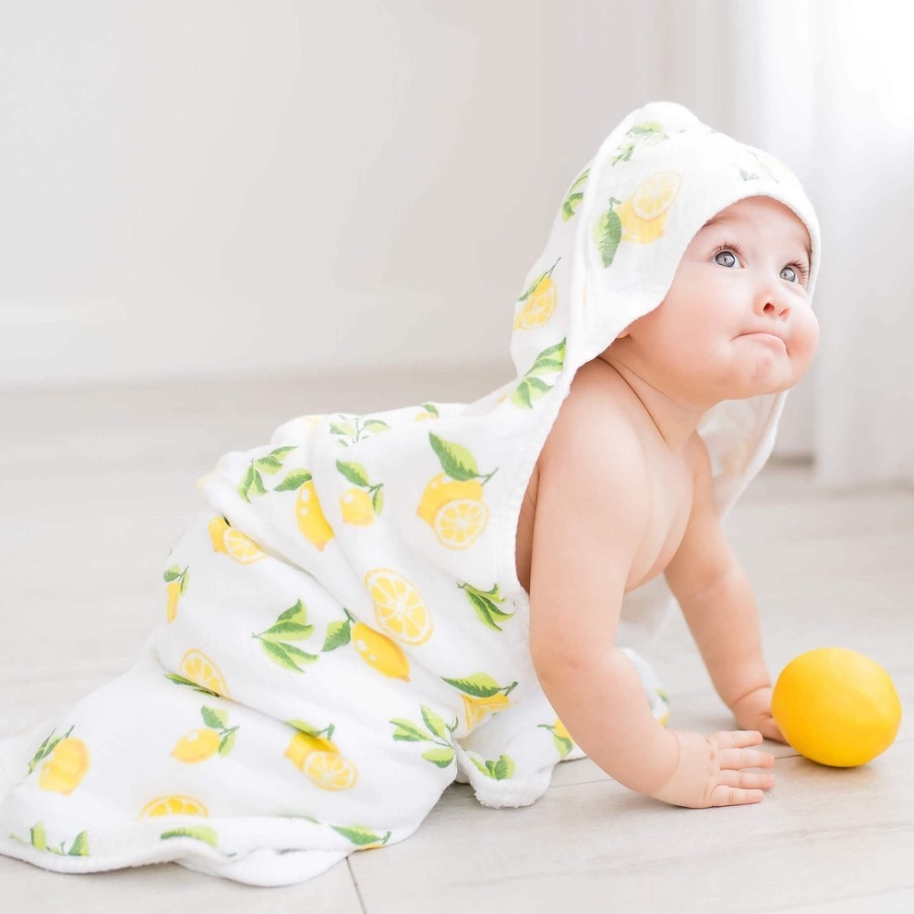 Bamboo Baby Hooded Towel - Lemon